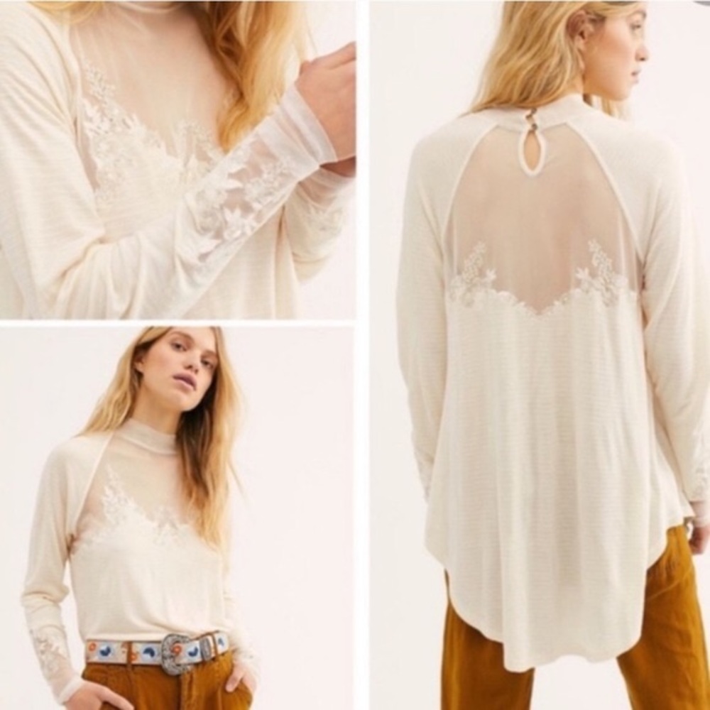 Free people Gorgeous sheer/lacy top. Super soft